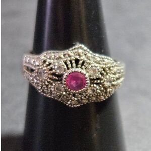 Vintage Avon sterling silver ruby ring size 7